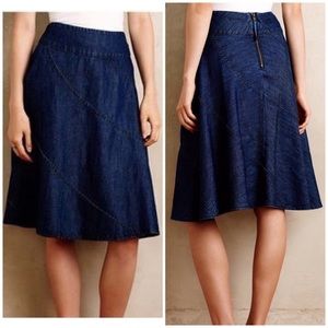 Maeve Anthropologie Retro 70’s inspired Jean Skirt Size 10